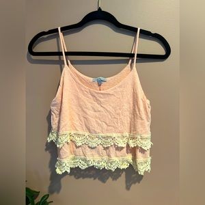 Pink Lace Crop Top